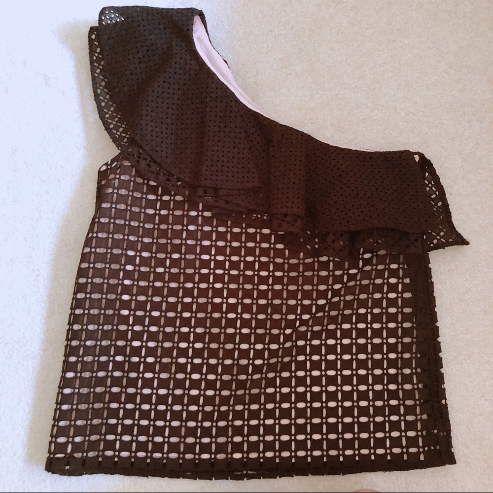 JCrew one shoulder ruffle top